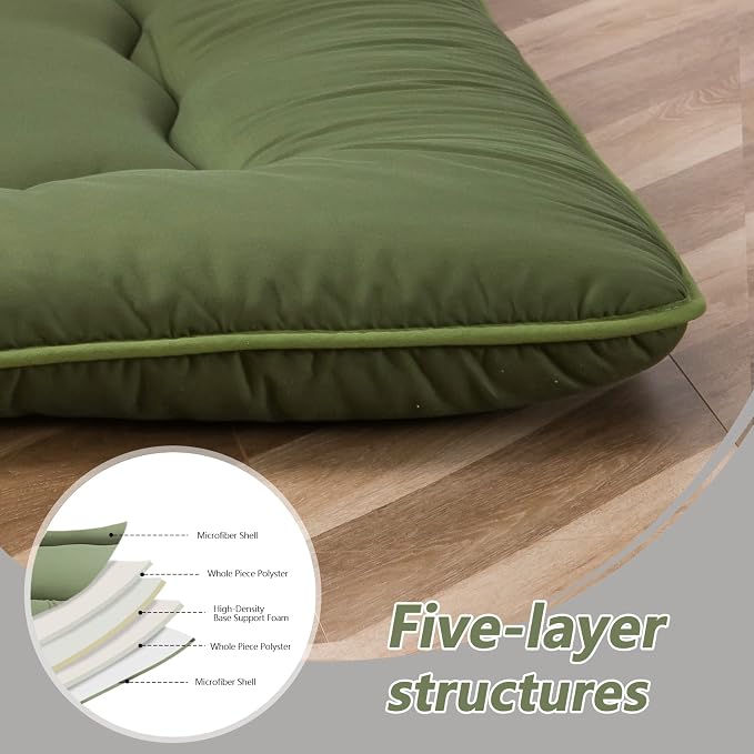 MAXYOYO Cot Japanese Floor Futon Mattress, Single Size Tatami Mat Sleeping Pad - Image 5