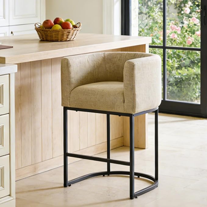 ClinQ 26" H Counter Height Bar Stools Set of 1, Modern Barrel Counter Stools by ExperienceExquisiteLife