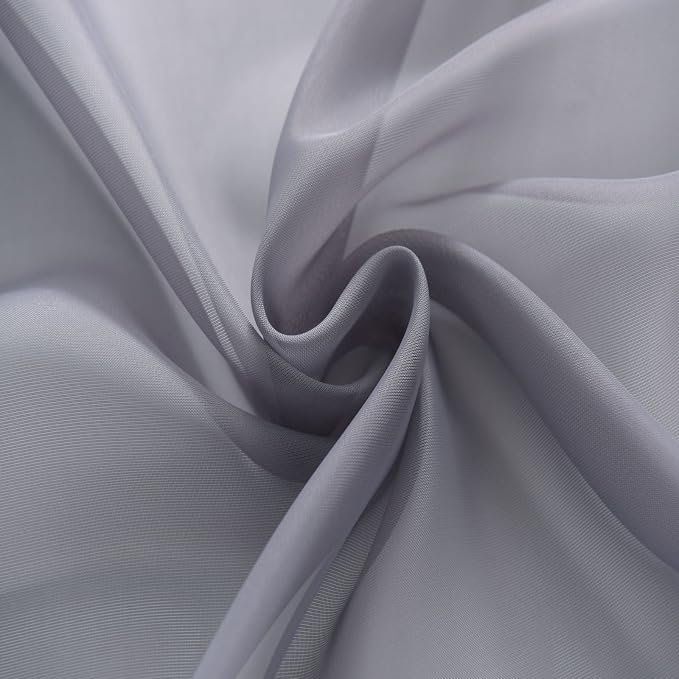 SpaceDresser Basic Rod Pocket Sheer Voile Window Curtain Panels White 1 Pair 2 - Image 7