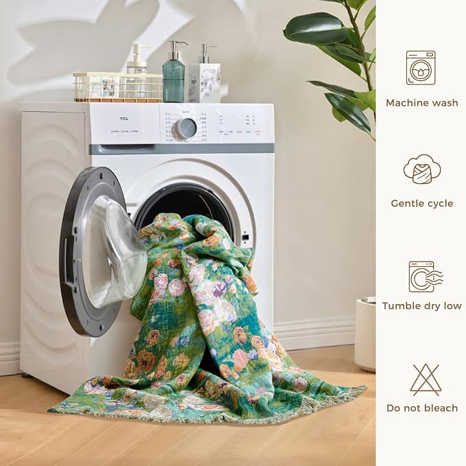 LUTBM Boho Throw Blanket for Couch Sofa Chair Summer Cotton Blankets for - Image 8