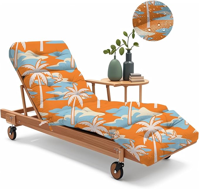 Outdoor Chaise Lounge Chair Cushion 75.1 x 22.8 x 4.7 Inches 100% Waterproof by Uthem