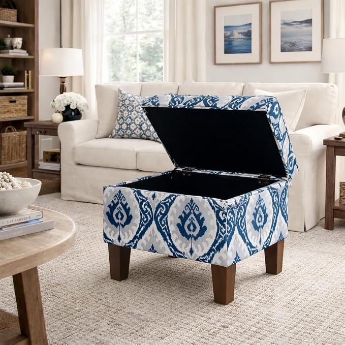 Homepop Home Decor |K7646-A877| Upholstered Modern Rectangular Storage Ottoman - Image 5