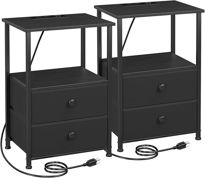 LOAKEKEL Night Stand Set 2, End Tables by LOAKEKEL