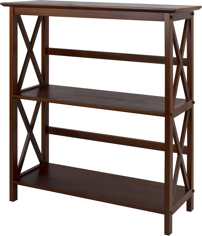 Montego 3-Shelf Bookcase-Walnut by CasualHome