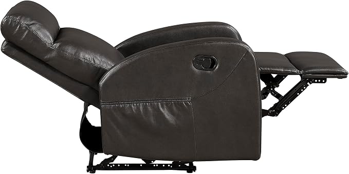 Lexicon Manual Recliner Chair, Faux Leather Reclining Chair, Wall Hugger - Image 15