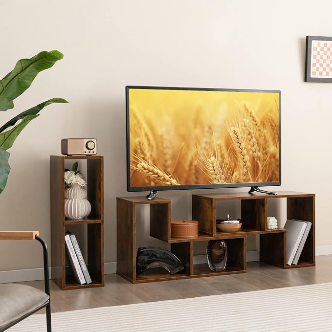Tangkula 3 Pieces Console TV Stand, Free-Combination Entertainment Center - Image 4