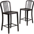 Flash Furniture Gael Commercial Grade 2 Pack 24" High Black-Antique Gold Metal by FlashFurniture
