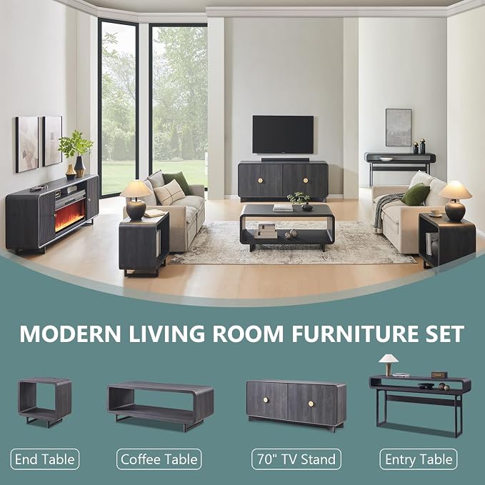 IFGET 70" Modern TV Stand for TVs Up to 80 inches, TV Console - Image 7