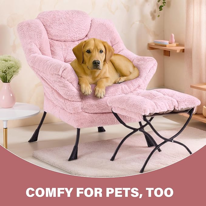 Tiita Lazy Chair with Ottoman, Comfy Leisure Sofa Armchair with Ottoman - Image 8