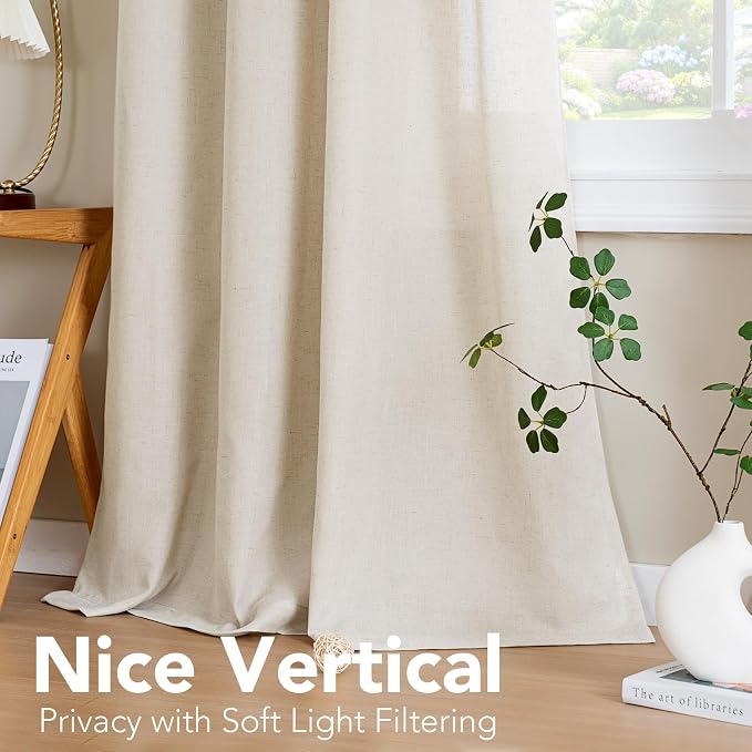 H.VERSAILTEX Living Room Linen Curtains Home Decorative Nickel Grommet Semi - Image 7