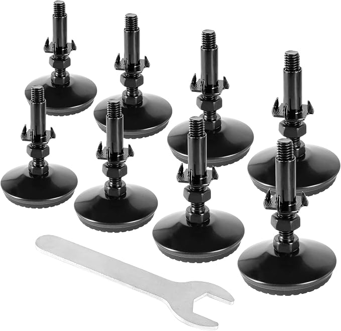 8 Set M8 Leveling Feet with 4-Pronged T Nut, Adjustable Leg Levelers Heavy Duty by Zernmiarder