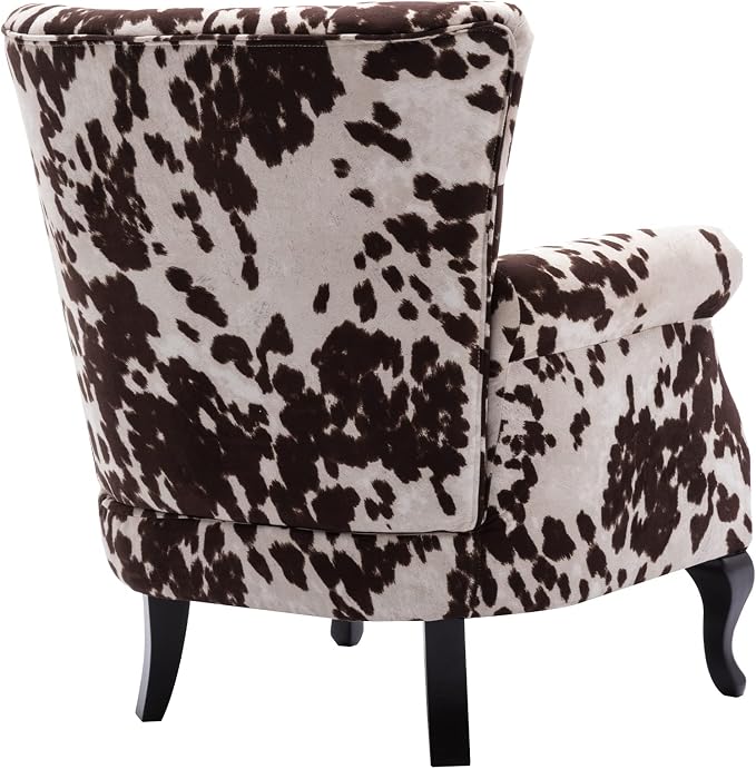 Set of 2 Mid-Century Modern Accent Chair, Velvet Armchair w/Tufted Back/Wood - Image 4