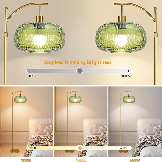QIYIZM Glass Floor Lamp for Living Room - Image 2