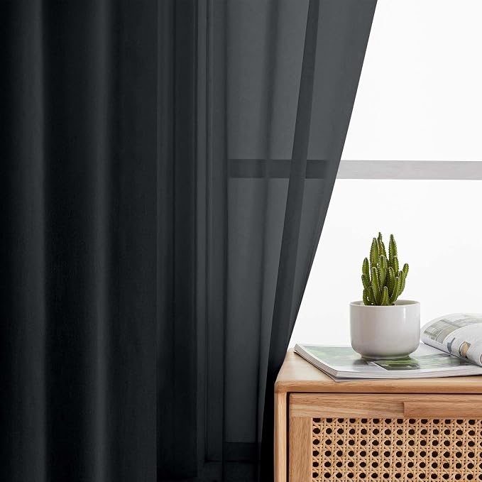 Kitchen Curtains 24 Inch Length Tier 2 Pieces, Cafe Bathroom Basement Rod - Image 7