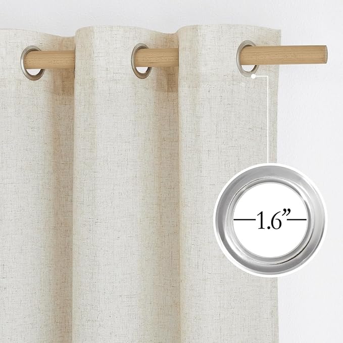 NICETOWN Flax Natural Linen 78 inch Curtains - Image 2