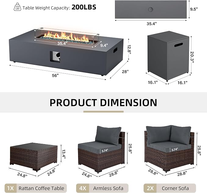UPHA 9 Pieces Patio Furniture Sets, Wicker Outdoor Sectional Sofa Couch - Image 2