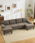 Karl home 110" U-Shape Sectional Couches by Karlhome