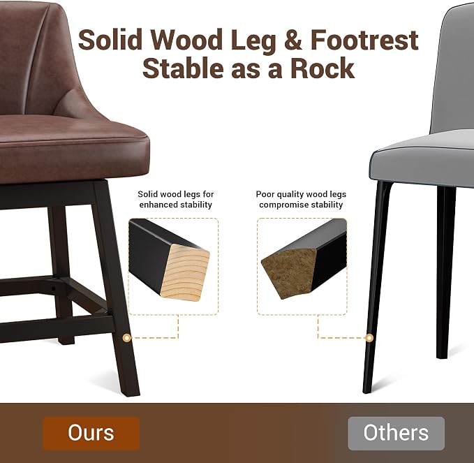 YaFiti Swivel Bar Stool 1 Pcs, 26 Inch Counter Height Bar Stools - Image 7