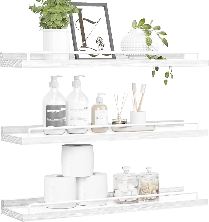 RYOFOBETTO 22 inches Long Floating Shelves, Bathroom Decor Shelves Over Toilet by RYOFOBETTO