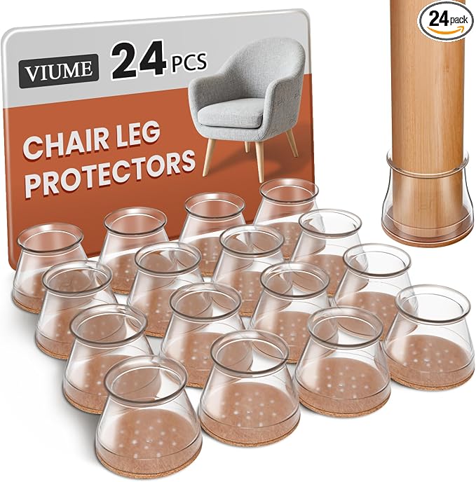 VIUME 24 Pcs Chair Leg Floor Protectors by VIUME