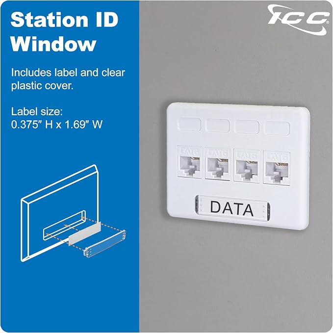 ICC 4-Port Modular Furniture Faceplate - Image 6