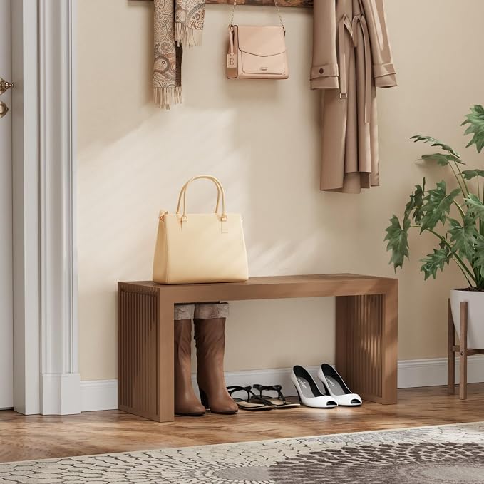 Bamboo Small Dining Bench, Farmhouse Bench - Image 2