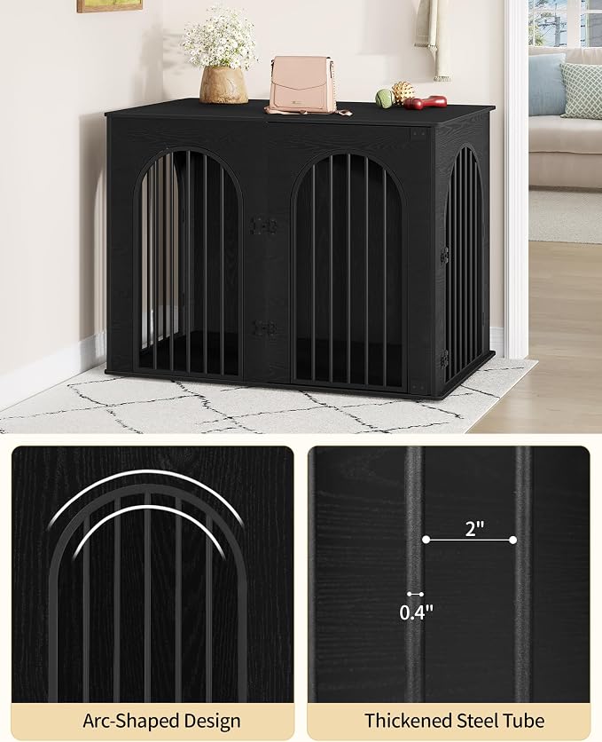Hzuaneri 44.1" Wooden Dog Crate Furniture, Indoor Dog Kennel Dogs Cage - Image 9