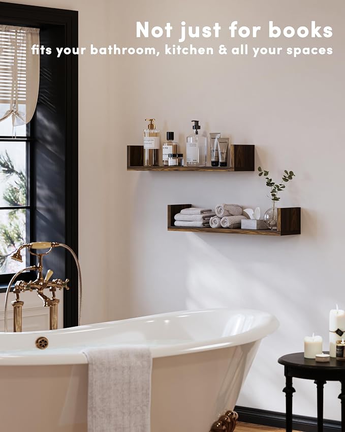 Wall Bookshelf, U Shaped Floating Bookshelf, Hanging Bookshelves - Image 3