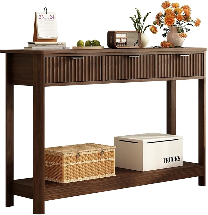 RUSTOWN Fluted Wood Console Table by RUSTOWN