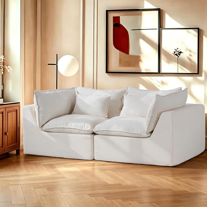 Boneless Loveseat Couch Sectional Cloud Couch Oversized Modular Sectional Sofa by Fachmaih