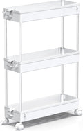 SPACEKEEPER Slim Rolling Storage Cart, 3 Tier Bathroom Storage Organizer by SPACEKEEPER