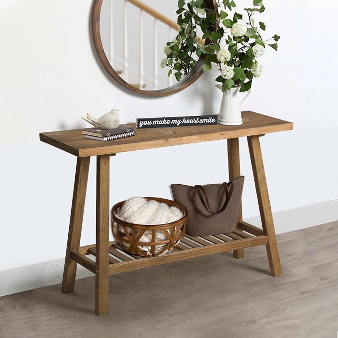 HOKYHOKY Reclaimed Solid Wood Console Table, 43.3" Farmhouse Entryway Table - Image 9