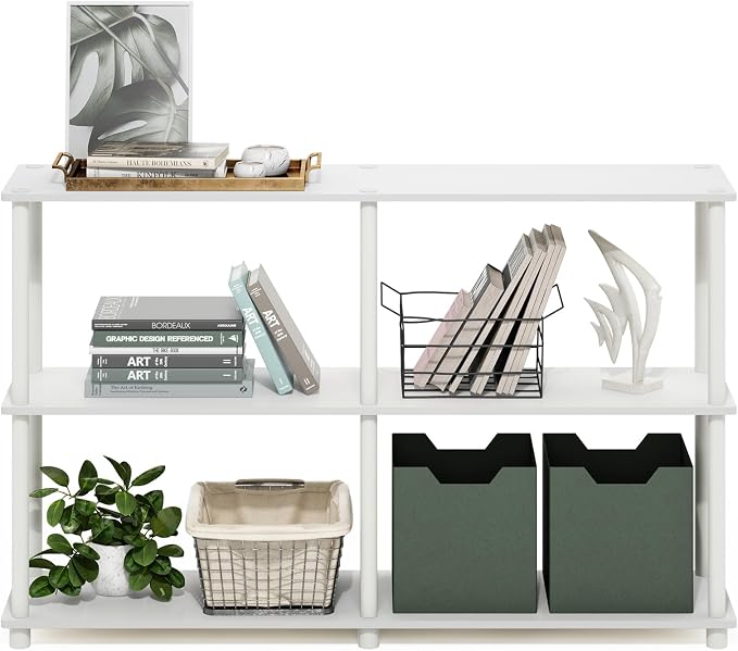 Furinno Turn-N-Tube Storage Shelves, 3-Tier 47.4 Wide Book Shelf, Corner Shelf - Image 5