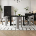 Modern Chenille Dining Chairs Set of 4, Upholstered Barrel Chairs by QUINJAY