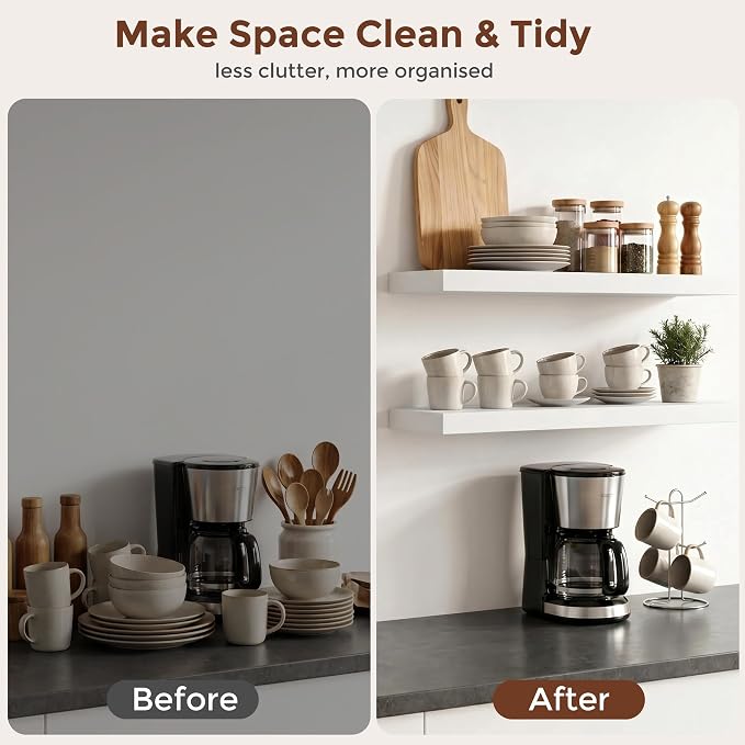fuqing White Floating Shelves | 24 Inch Wood Floating Shelves - Image 7