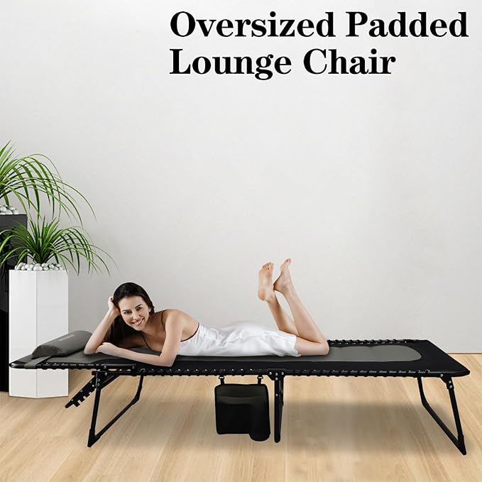 Oversized Padded Outdoor Folding Lounge Chair - Image 5
