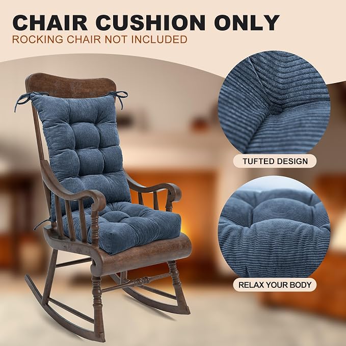 Lokex Rocking Chair Cushion Only, Tufted Non-Slip Comfortable Rocking Chair - Image 3