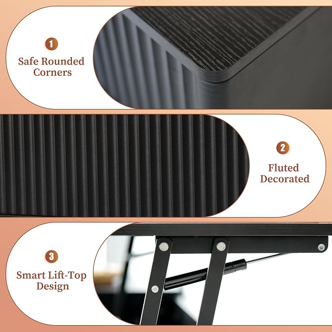 LYNCOHOME Fluted Coffee Table - Image 7