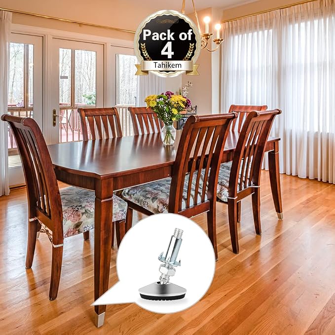 4 Set M10 Swivel Adjustable Leveling Feet, Heavy Duty Height Adjuster Furniture - Image 6