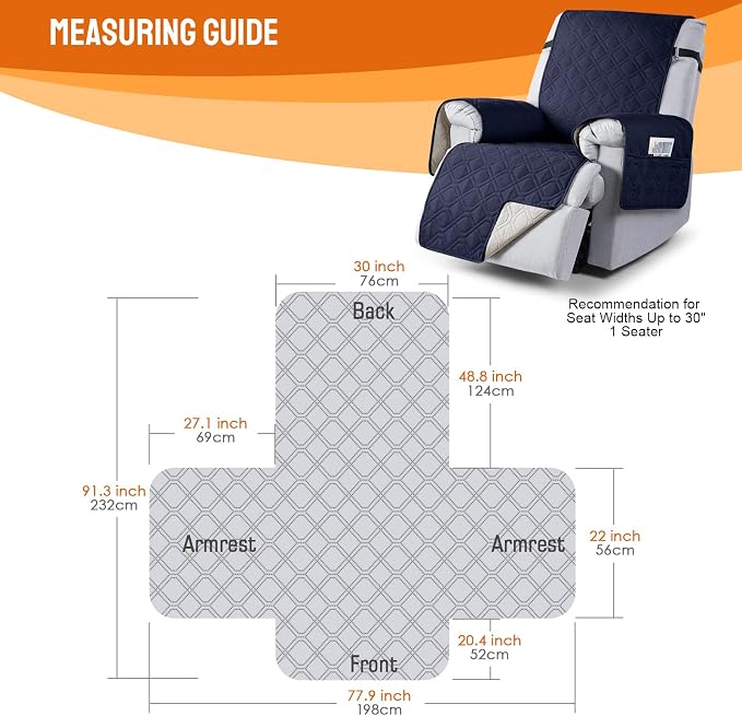 VANSOFY 100% Waterproof Recliner Chair Covers, Recliner Cover Non-Slip Dog - Image 2