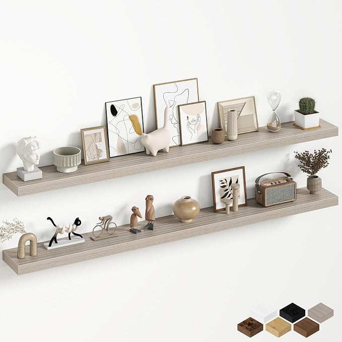 Fun Memories 60 Inch Fireplace Mantel Shelf, Deep Floating Shelves by FunMemories