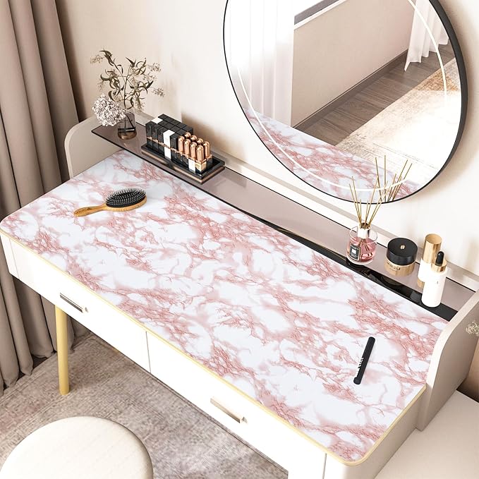 practicalWs White/Pink Marble Contact Paper Granite Peel and Stick Countertops - Image 3