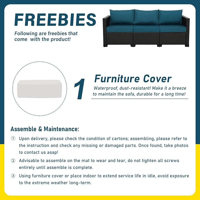 Rattan Star Outdoor Furniture Couch 3 Seater Sofa Outdoor Wicker Sofa Deep Seat - Image 7