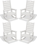 SERWALL Outdoor Rocking Chair Set of 4, Oversized HDPE Patio Rocking Chair by SERWALL