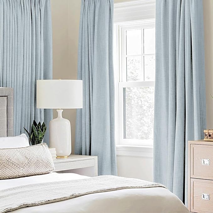 MIULEE 100% Blackout Linen Textured Curtains - Image 2