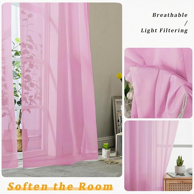 Gwine Short Kitchen Sheer Curtains 36 Inch Length - Image 5