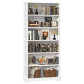 TVU 6-Tier Wooden Bookshelf, 77.2" Tall Farmhouse Style Open Bookcase, 31.5" W by TVU
