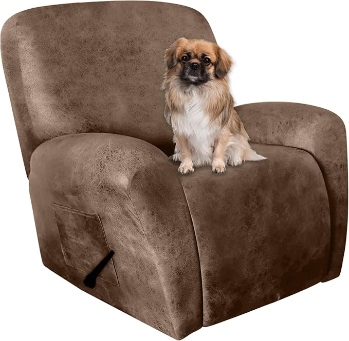 ANARACHON Leather Like Recliner Chair Covers Stay in Place, 4 Pieces Recliner by ANARACHON