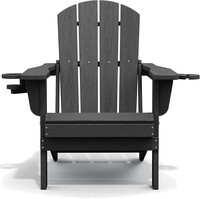 SERWALL Foldable Adirondack Chair Set of 2, HDPE Adirondack Chair - Image 10