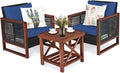 Tangkula 3 Pieces Patio Wicker Furniture Set, Rattan Outdoor Sofa Set by TANGKULA